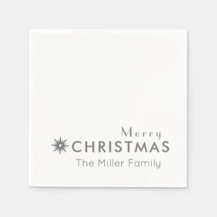 Enkel Silver God jul-familjen Namn Pappersservett