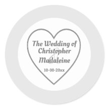 Enkel Silver Grått och Vita Bröllop