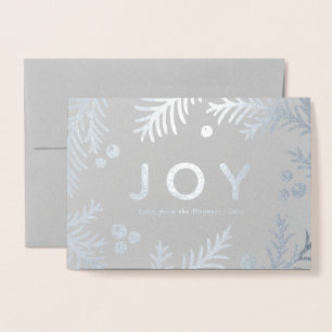 Enkel Silver JOY Helgdagskorts Real Foil Folierat Kort