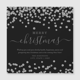 Enkel Silver-jul Helgdagarna Glitter Black