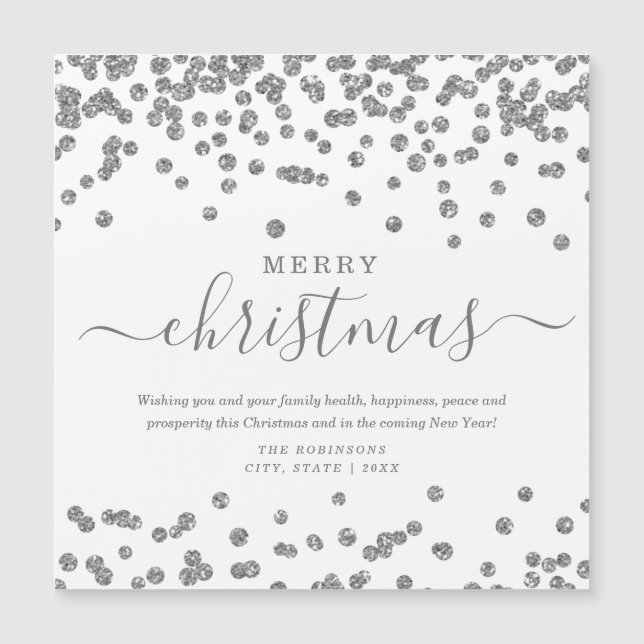 Enkel Silver-jul Helgdagarna Glitter White (Framsida)