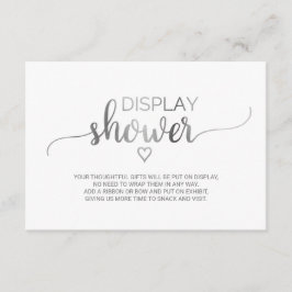 Enkel silver kalligrafi display dusch tilläggskort