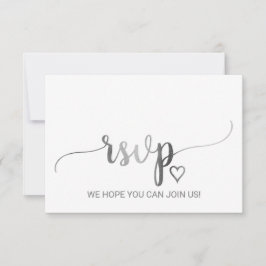 Enkel Silver kalligrafi webbplats RSVP-kort OSA Kort