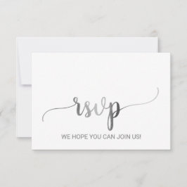 Enkel silverfolie kalligrafi RSVP-kort OSA Kort