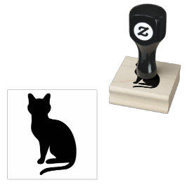 Enkel sittande katt siluett form stämpel