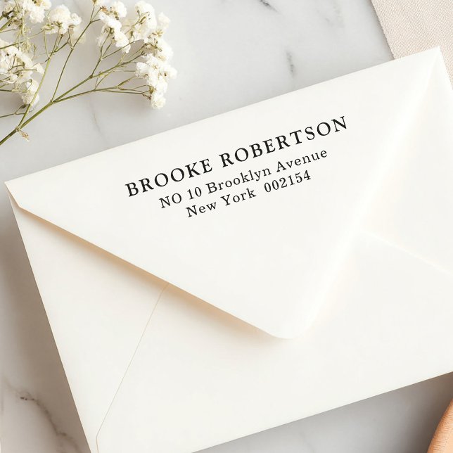 Enkel självfyllning av returadress i frimärke självfärgande stämpel (Simple clear return address self inking stamp)