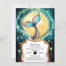 Enkel Sjöjungfru under vatten födelsedag