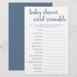 Enkel skam för Baby Ord | Dusty Blue Game Card
