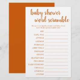 Enkel skam för Baby Ord | Fall Orange-spelkort