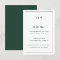 Enkel skogsgrön monogram Elegant Bröllop