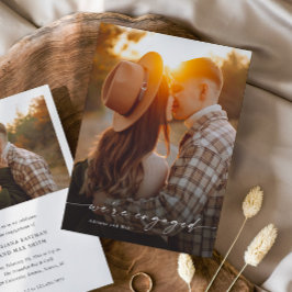 Enkel skript 2 Foto Bröllopsförlovning Inbjudningar