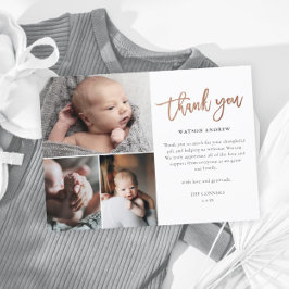 Enkel skript 3 Photo Collage Baby Tack Vykort