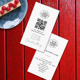 Enkel Skript Anslut Med Oss Lägg Till Logo QR-kod Visitkort
