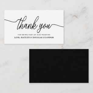 Enkel skript Bröllop Tack Tilläggskort