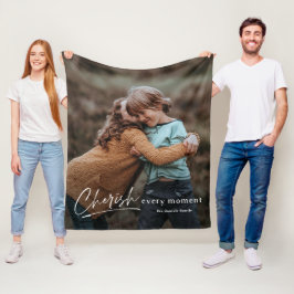 Enkel skript Cherish Every Moment Foto Fleecefilt