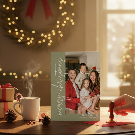 Enkel skript familjefoto Glad julkort