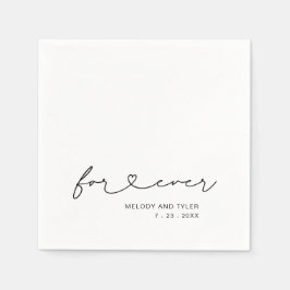 Enkel skript för Heart Bröllop Papper Pappersservett