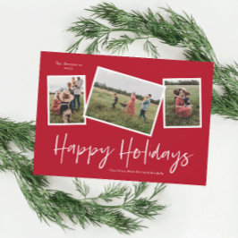 Enkel skript Glad helg 3 Foto Collage Julkort