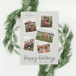 Enkel skript Glad helg 5 Foto Collage Julkort