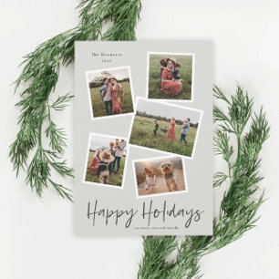 Enkel skript Glad jul 5 fotokollage Helg Vykort
