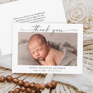 Enkel skript Horisontell fotobaby Tack Kort