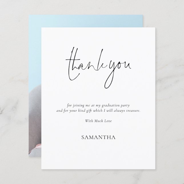 Enkel skript i Studenten Tack (Fram/baksida)