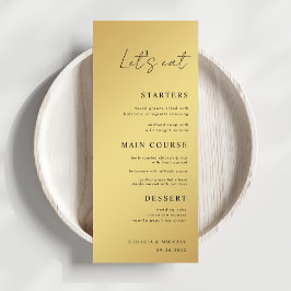 Enkel skript Låt oss Eat Black & Guld Bröllop Meny