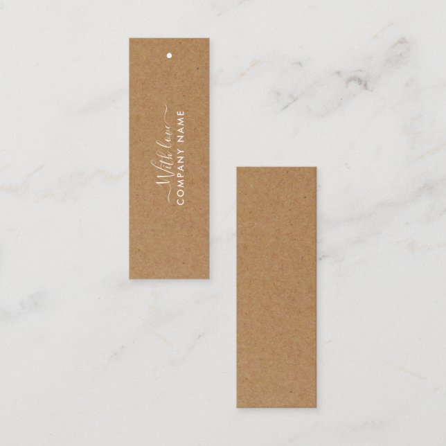 Enkel skript - Märkrna Rustic Land Kraft Gift Mini Visitkort (Fram/baksida)