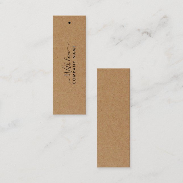 Enkel skript - Märkrna Rustic Land Kraft Gift Mini Visitkort (Fram/baksida)