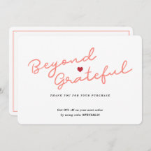 Enkel skript med hjärta - visitkort tack för föret