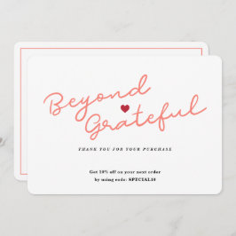 Enkel skript med hjärta - visitkort tack för föret