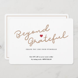 Enkel skript med hjärta - visitkort tack för föret