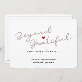 Enkel skript med hjärta - visitkort tack för föret