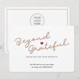 Enkel skript med hjärta - visitkort tack för föret kort