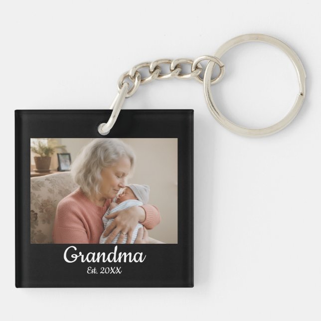 Enkel Skript Mormor Est.Bild År Svart (Baksidan)