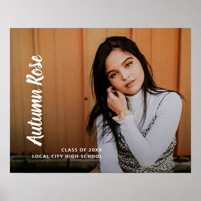 Enkel skript Namn Photo Modern Studenten Poster (Framsidan)