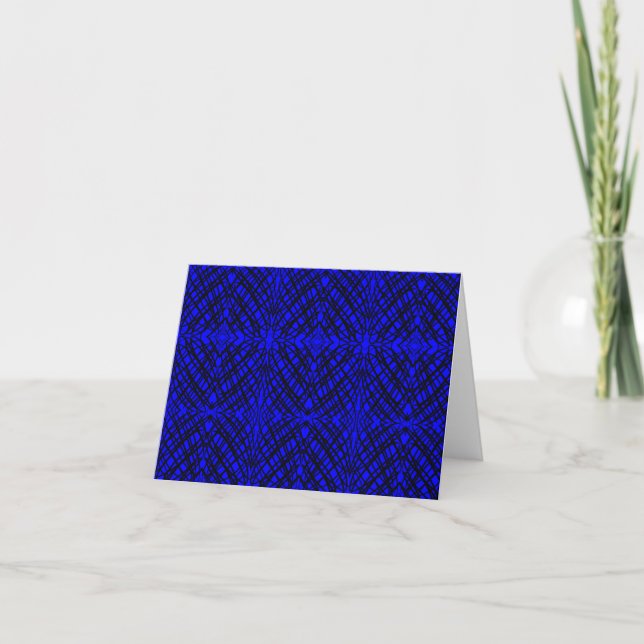 Enkel skript | Spegel Tiling | Blå | Anteckningskort (Framsida)