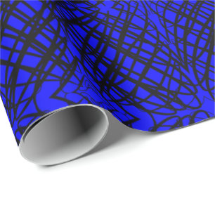 Enkel skript Spegel Tiling Blå Presentpapper