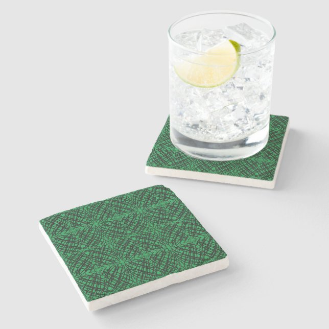 Enkel skript | Spegel Tiling | GRÖNT | Stenunderlägg (Sidan)
