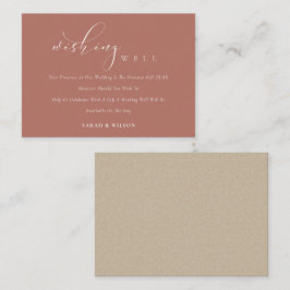 Enkel Skript Terrakotta Rost Bröllop Önskebrunn Tilläggskort