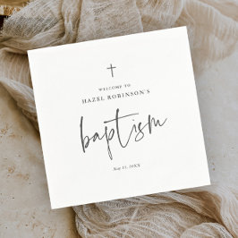 Enkel Skript Vit Dop Pappersservett