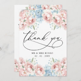 Enkel skriptElegant  Blommigt Bröllop Tack Kort