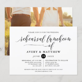 Enkel skripttypografi Fotorepetition Luncheon Inbjudningar