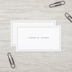 Enkel skrivmaskin Rengör minimalistisk modern sva Visitkort