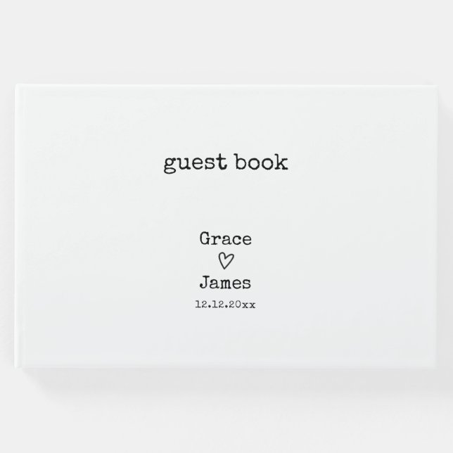 Enkel skrivmaskin Typograph Personlig Bröllop Gästböcker (Framsida)
