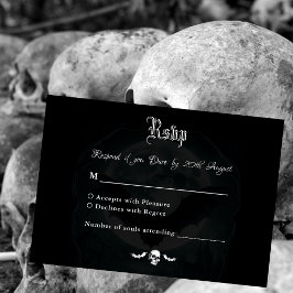 Enkel Skull Fladdermus Moonlight Mörk Gothic Bröll OSA Kort