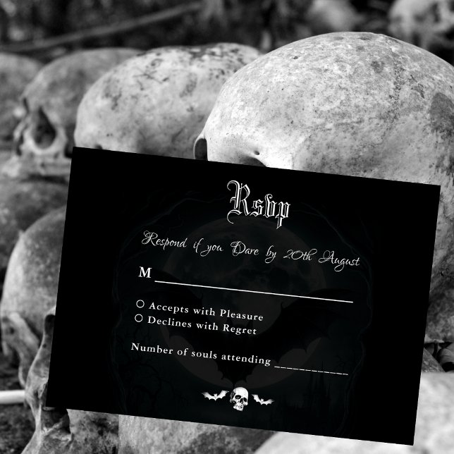 Enkel Skull Fladdermus Moonlight Mörk Gothic Bröll OSA Kort (Skapare uppladdad)
