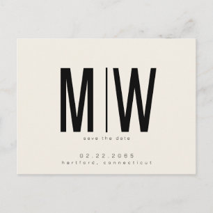 Enkel & Slick Stor Monogram Beige Spara Datum Vykort