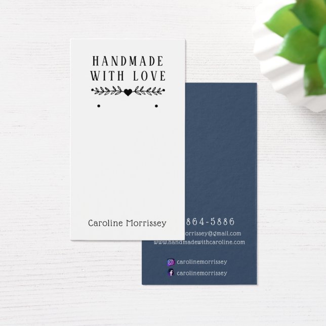 Enkel smycke örhänge display blå kort (Skivbord)