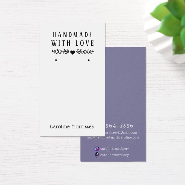 Enkel smycke örhänge display lila kort (Skivbord)